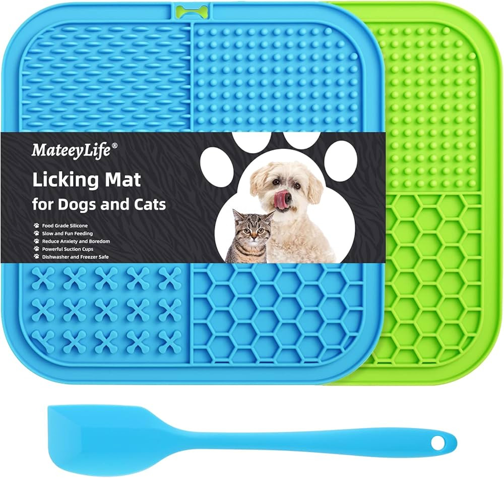 MateeyLife Licking Mat for Dogs and Cats 2PCS, Premium Lick Mats with Suction Cups for Dog Anxiet... | Amazon (US)
