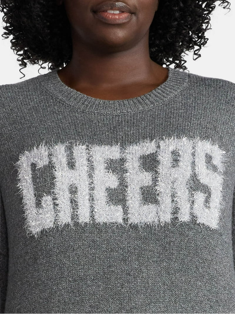 Terra & Sky Women's Plus Holiday Talking Sweater, Midweight, Sizes 0X-4X | Walmart (US)