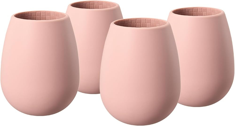 Unbreakable Silicone Stemless Wine Glassware | Set of 4 | Reusable & Shatterproof Tumbler Drinkwa... | Amazon (US)