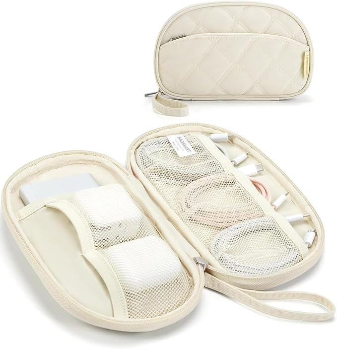 BAGSMART Travel Cord Organizer Electronics Organizer Travel Case, Puffer Cable Organizer Bag Trav... | Amazon (US)
