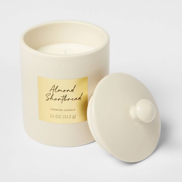 11oz Valentine's Lidded Ceramic Figural Candle Almond Shortbread - Threshold™ | Target