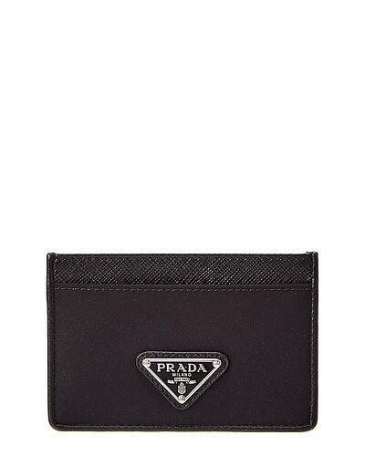 Logo Canvas & Saffiano Leather Card Case | Gilt & Gilt City