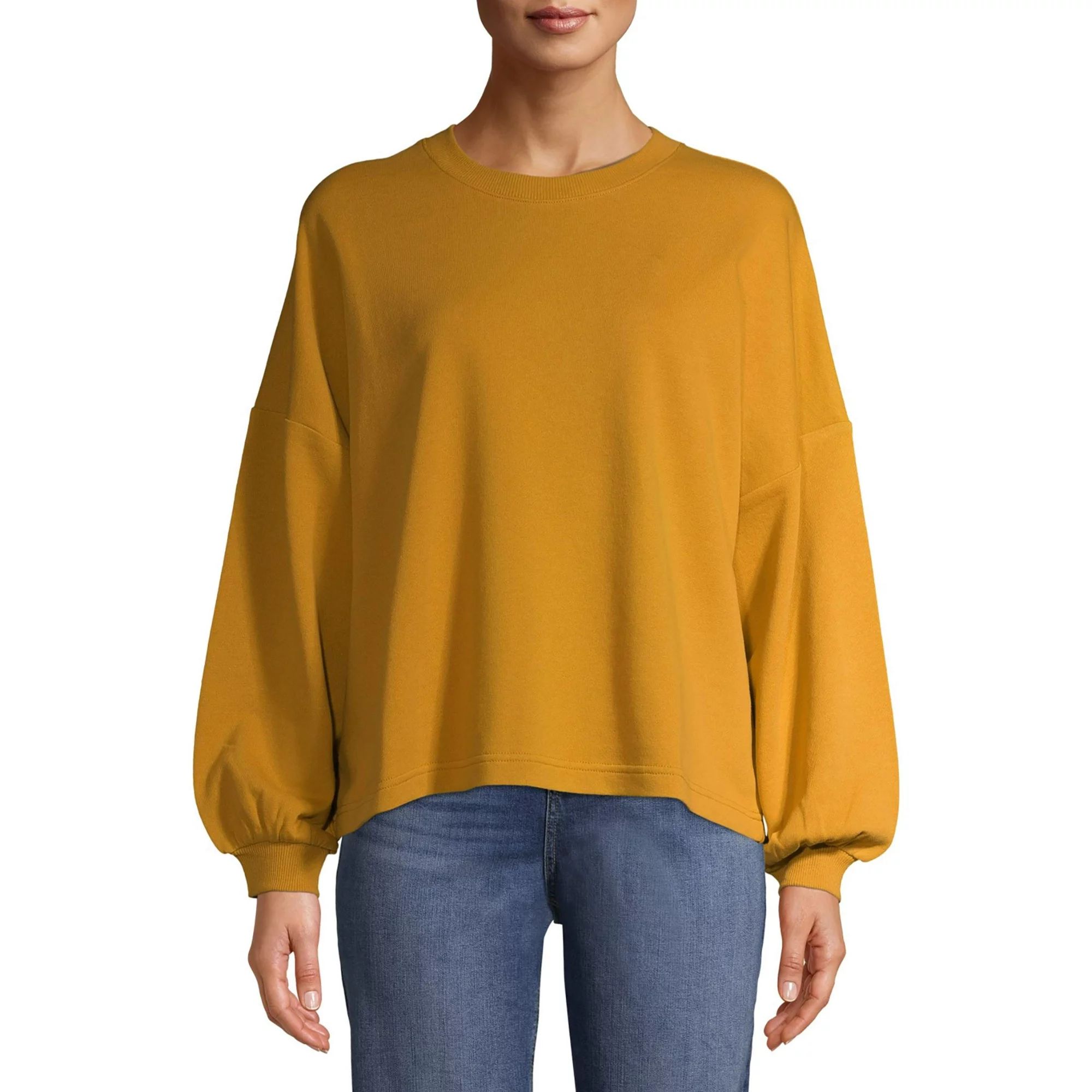 Time and Tru Women's Balloon Sleeve Sweatshirt | Walmart (US)