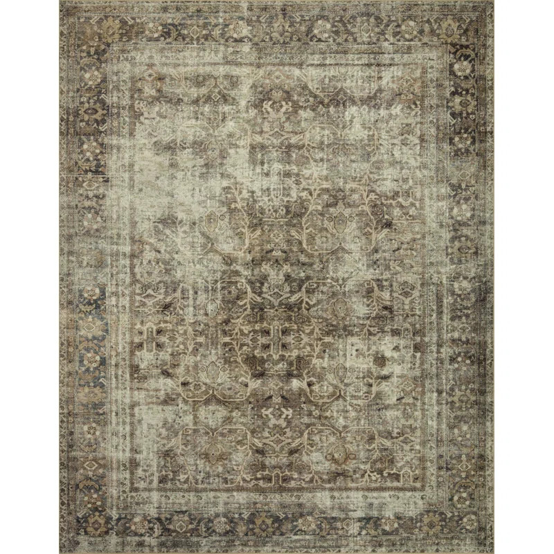 Magnolia Home By Joanna Gaines X Loloi Sinclair Machine Washable Pebble / Taupe Area Rug | Wayfair North America