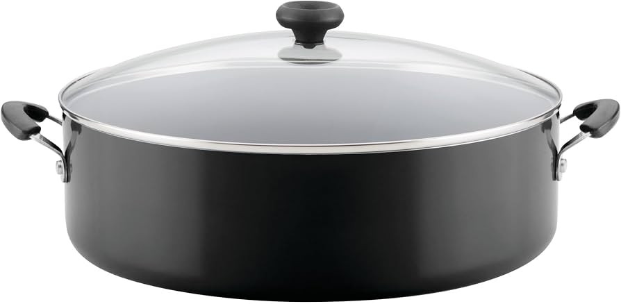 MMUNNA Easy Clean Aluminum Nonstick Covered Family Pan, 14-inch, Black | Amazon (US)