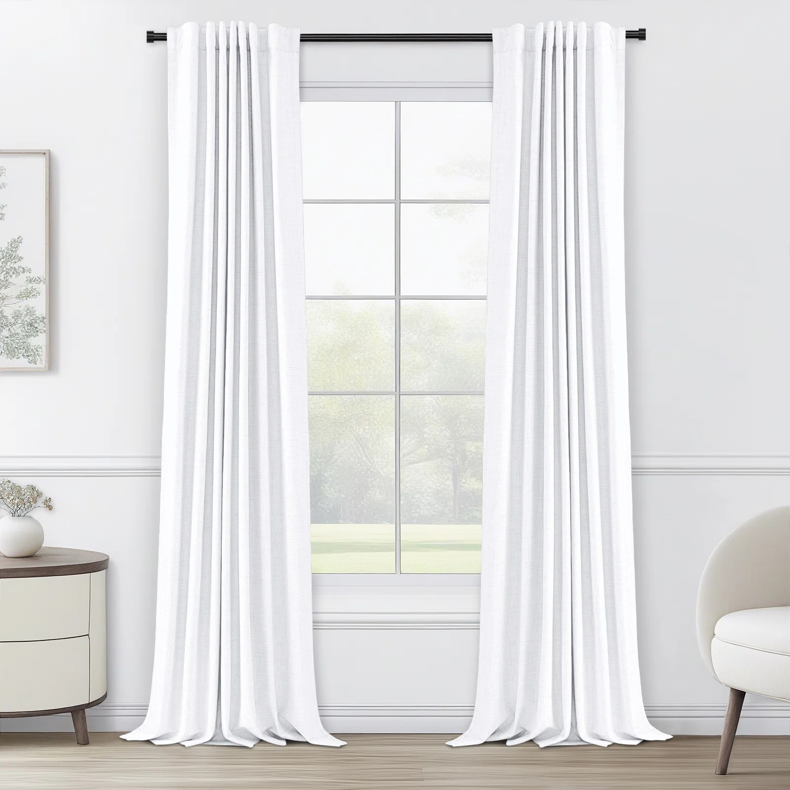 Graciella Thermal Insulated Faux Linen Textured 100% Blackout Curtains for Bedroom Living Room Ba... | Wayfair North America