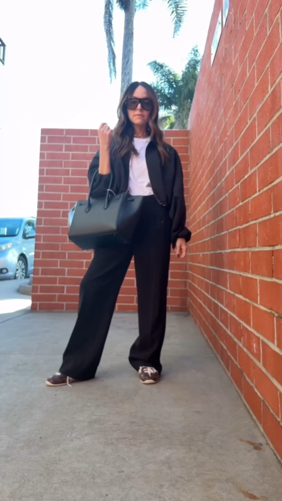 Yesterday’s casual but chic look🖤 My shoes are the adidas ones we all loved/sold out a few months ago but I was able to find a few still in stock! Size up in the jacket for the oversized look. I got a large! 

#LTKootd #LTKSeasonal #LTKgrwm