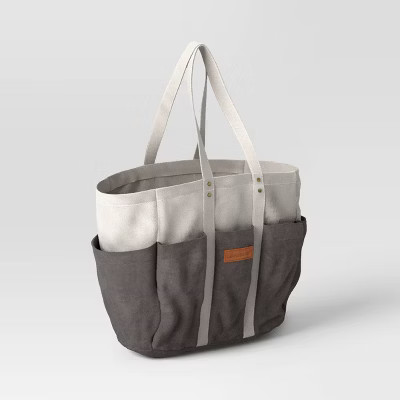 16oz Canvas Gardening Tote Gray/White - Smith & Hawken™ | Target