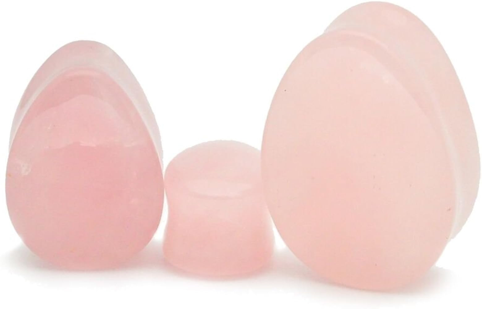 Mystic Metals Body Jewelry Rose Quartz Stone Teardrop Plugs - Sold as a Pair | Amazon (US)