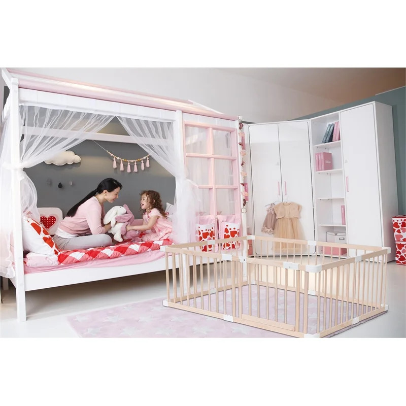 Kingway Furniture Baby Wood Saftey Gate in Off White with White connector | Walmart (US)