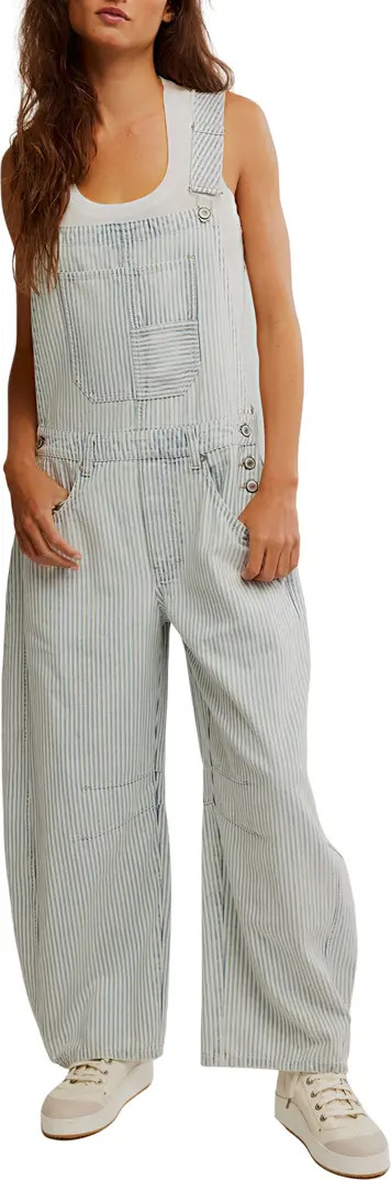 Good Luck Stripe Barrel Leg Overalls | Nordstrom Rack