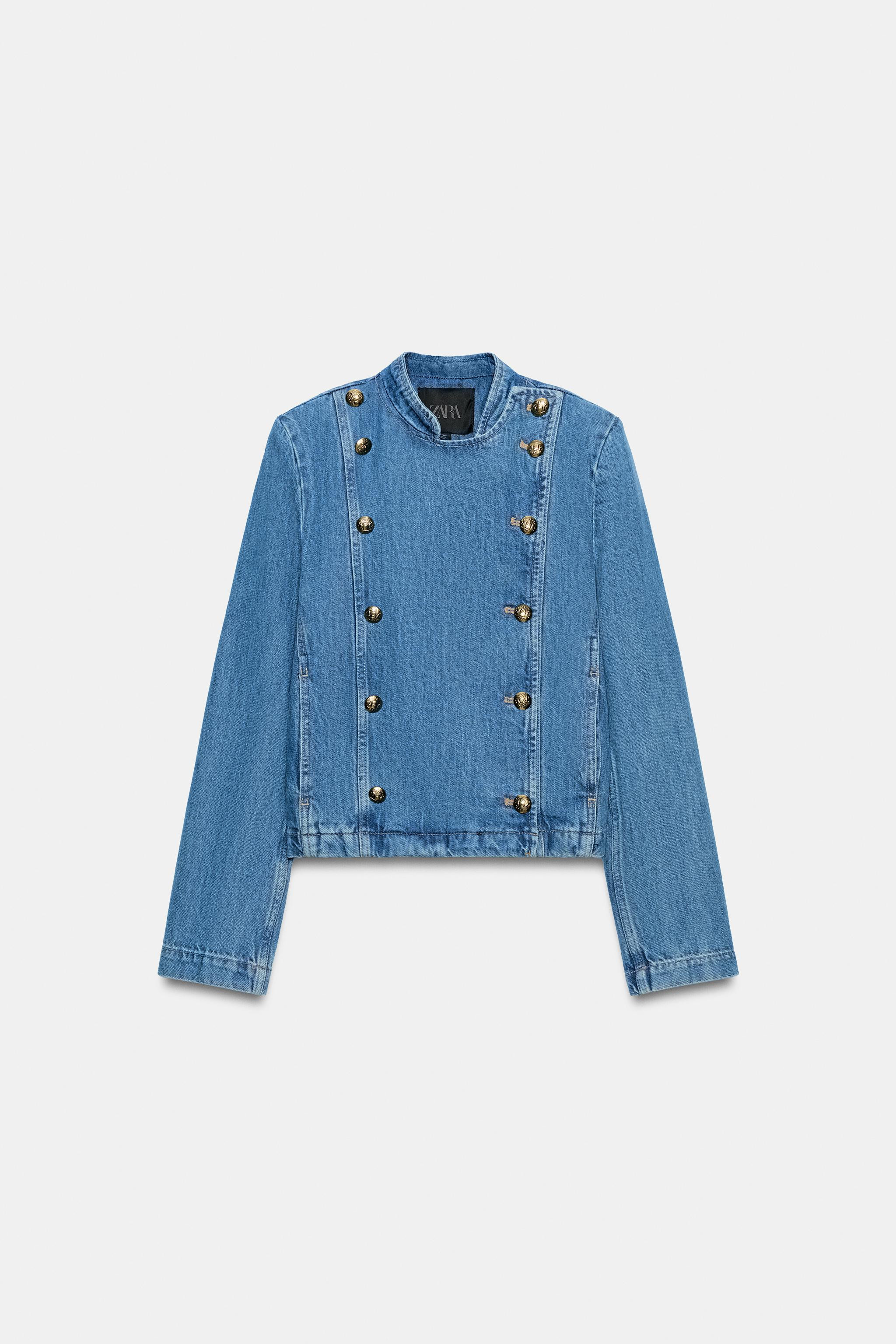 ZW COLLECTION SHOULDER PAD DENIM JACKET | Zara US