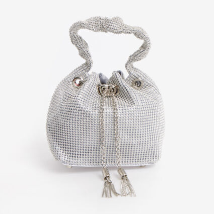Silver Diamante Mini Bucket Bag | TK Maxx