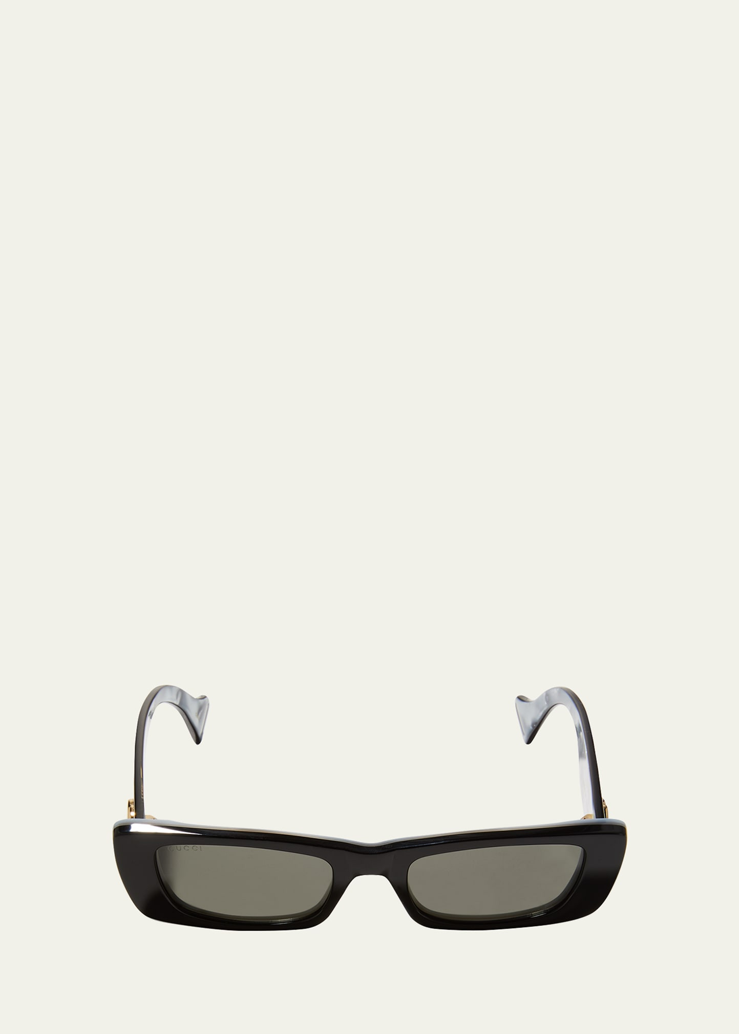 Monochromatic Rectangle Sunglasses w/ Interlocking G Temples | Bergdorf Goodman