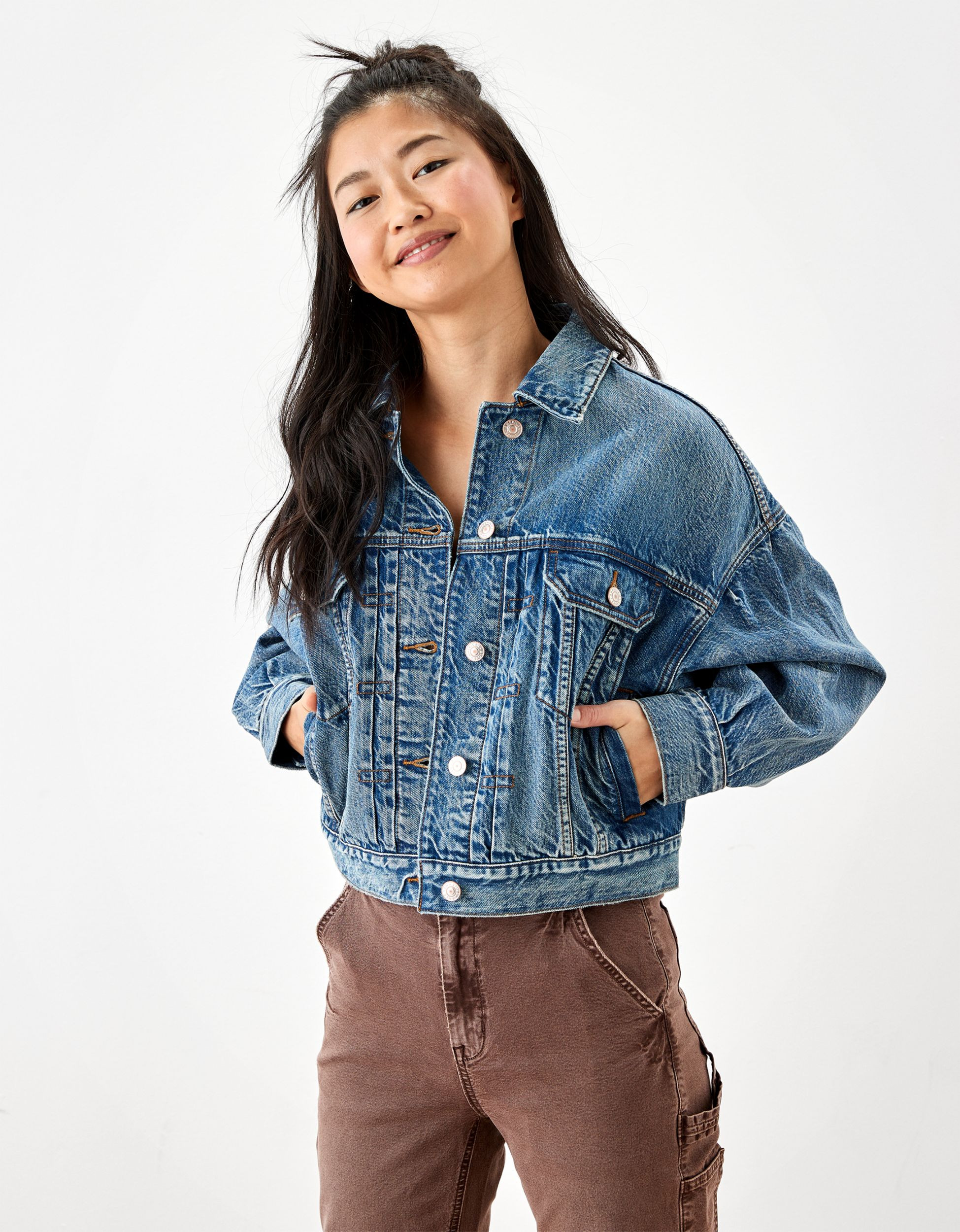 AE Tomgirl Cropped Denim Jacket | American Eagle Outfitters (US & CA)