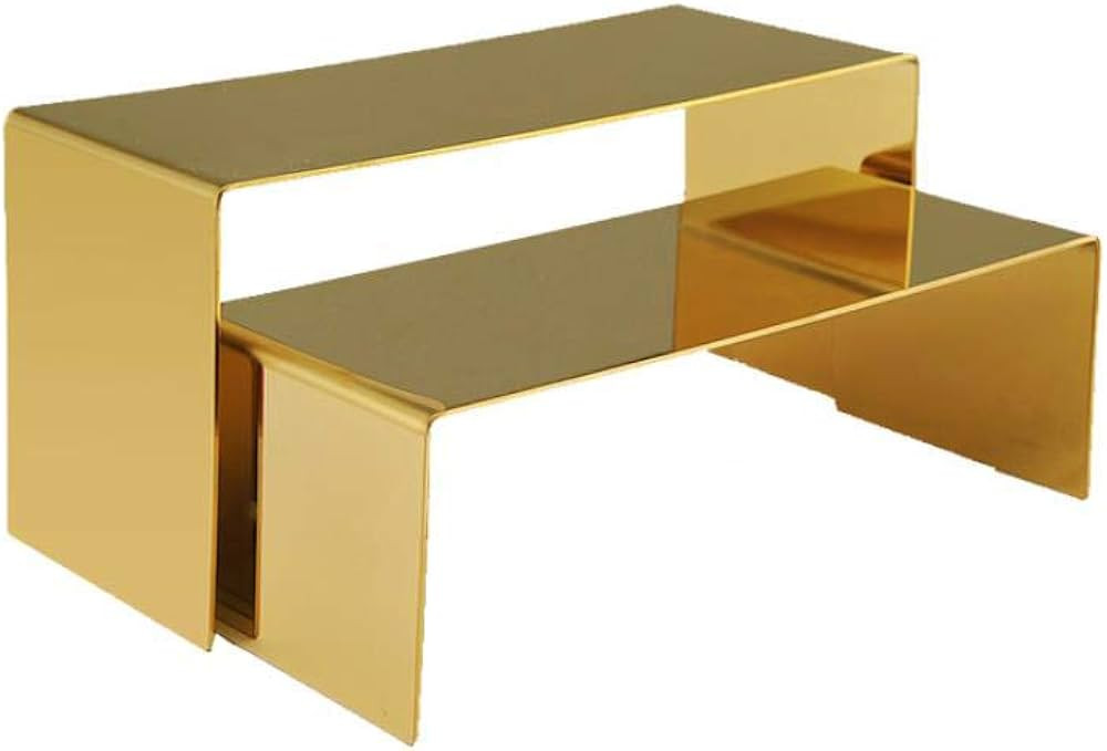 RY DISPLAY Golden Metal Shoe Handbag Display Riser Stand Stainless Steel Shoe Bag Riser Holder Je... | Amazon (US)