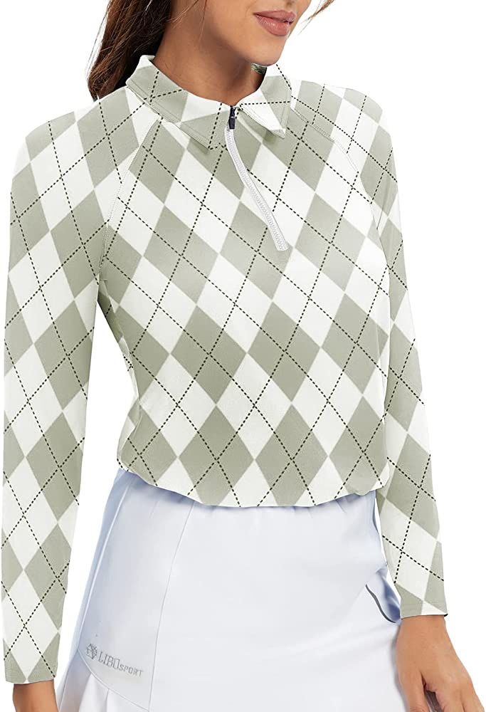 Soneven Women's Golf Shirt Moisture Wicking Long Sleeve Shirt Half Zip Pullover Athletic | Amazon (US)