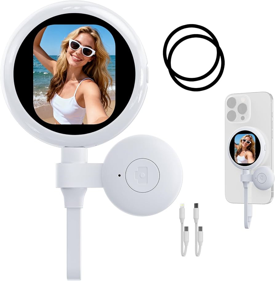 Plug-and-Play Vlog Selfie Monitor Screen iPhone, Lightweight Back Camera Monitor with Remote, 60f... | Amazon (US)