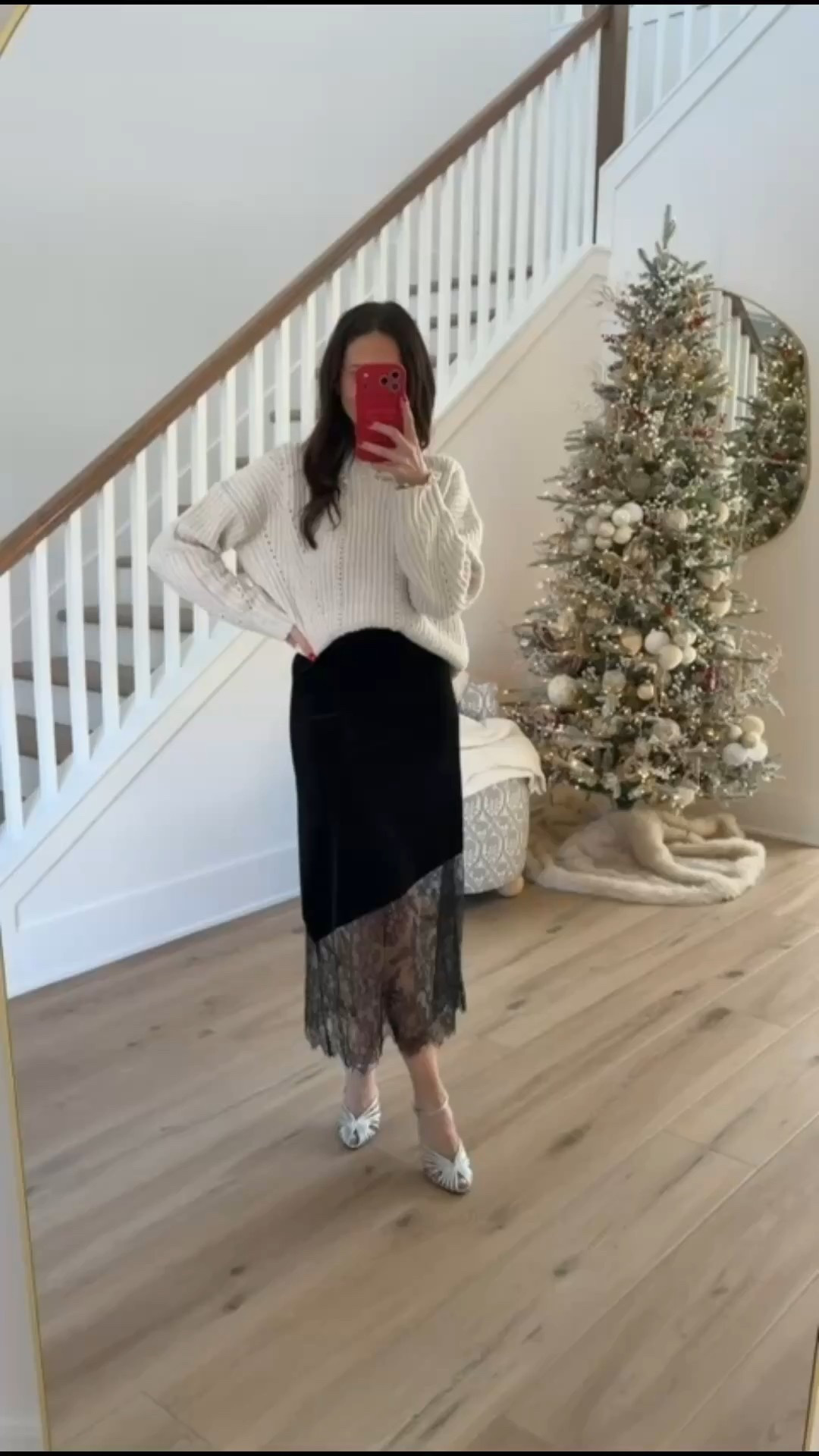 Lace midi skirt and sequin top, perfect holiday party look, date night outfit, annabrstyle

#LTKootd #LTKSeasonal #LTKHoliday