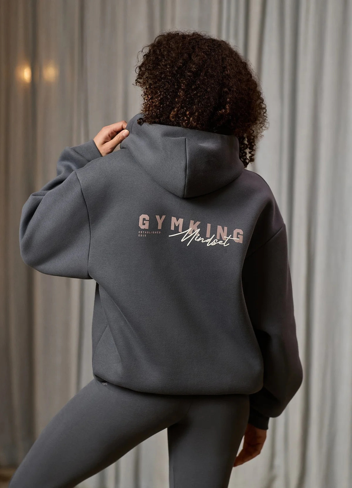 Gym King Poise Oversized Graphic Full Zip Hoodie - Storm Blue | The Gym King (UK)