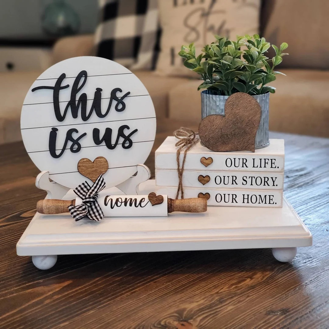 This is us wood books, faux books, family books, home decor, farmhouse decor, rustic decor, shabb... | Etsy (US)