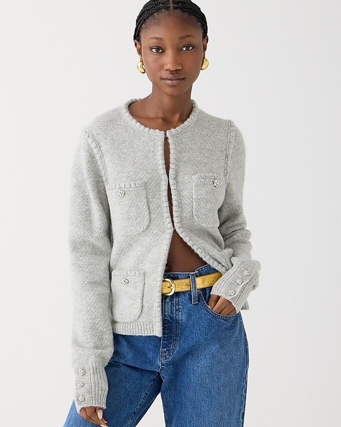 Odette sweater lady jacket with jewel buttons | J. Crew US