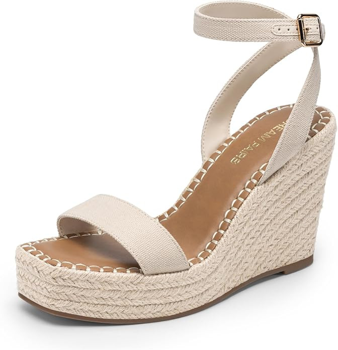 DREAM PAIRS Women's Open Toe Platform Sandals Adjustable Buckle Ankle Strap Comfortable Summer Es... | Amazon (US)