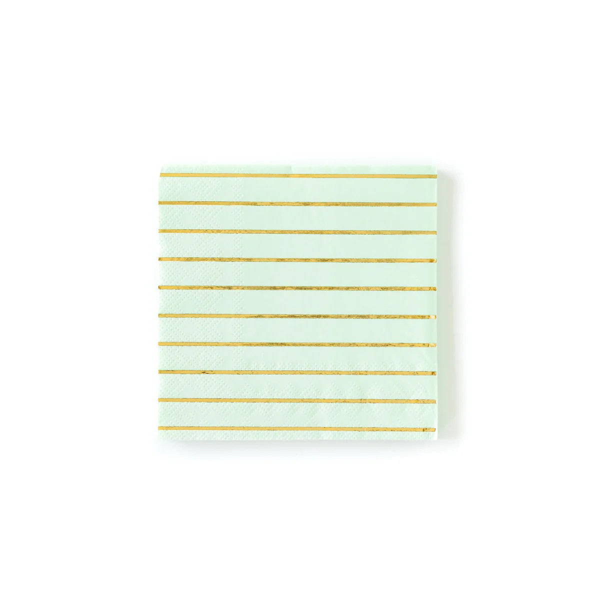 Mint And Gold Striped Cocktail Napkins | Ellie and Piper