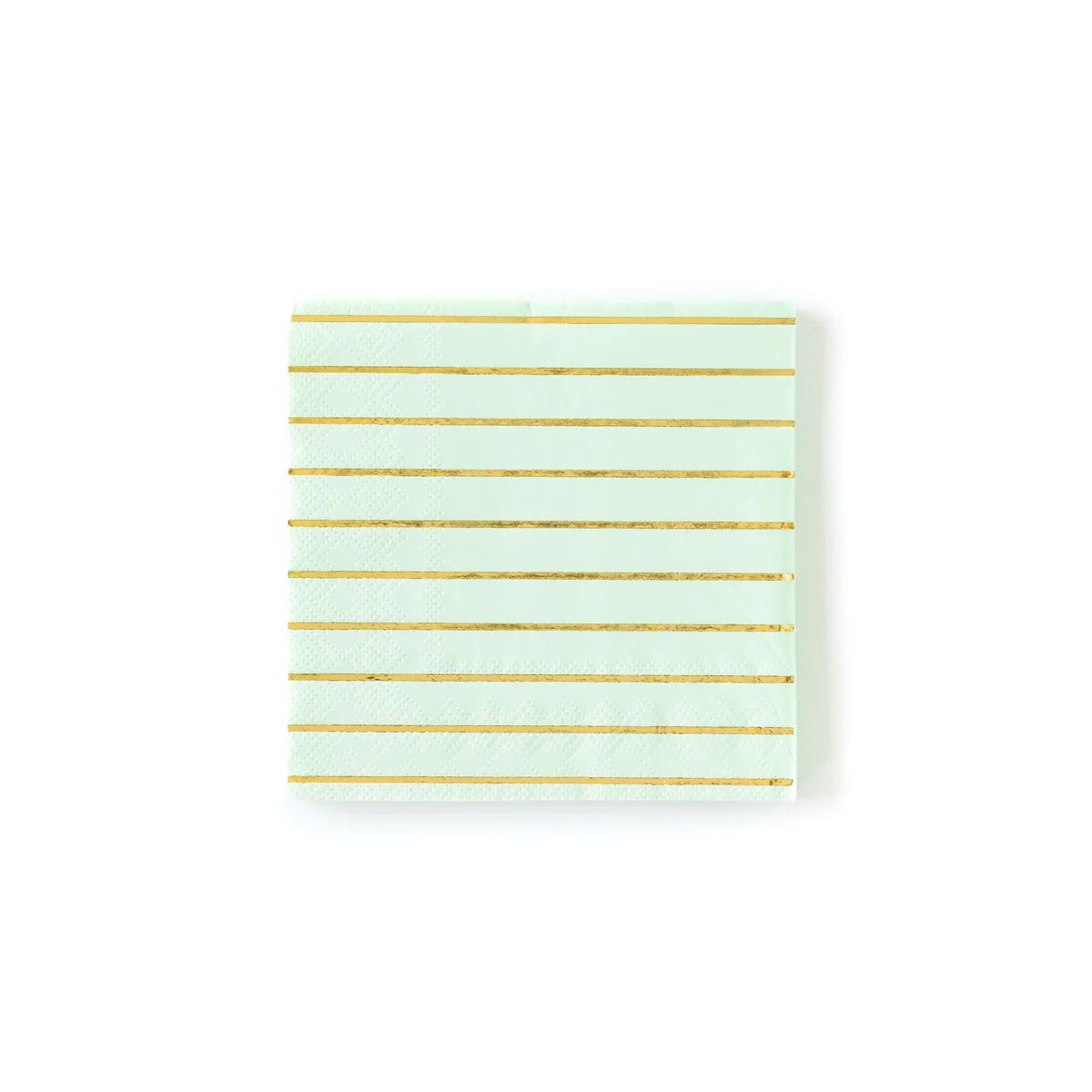 Mint And Gold Striped Cocktail Napkins | Ellie and Piper