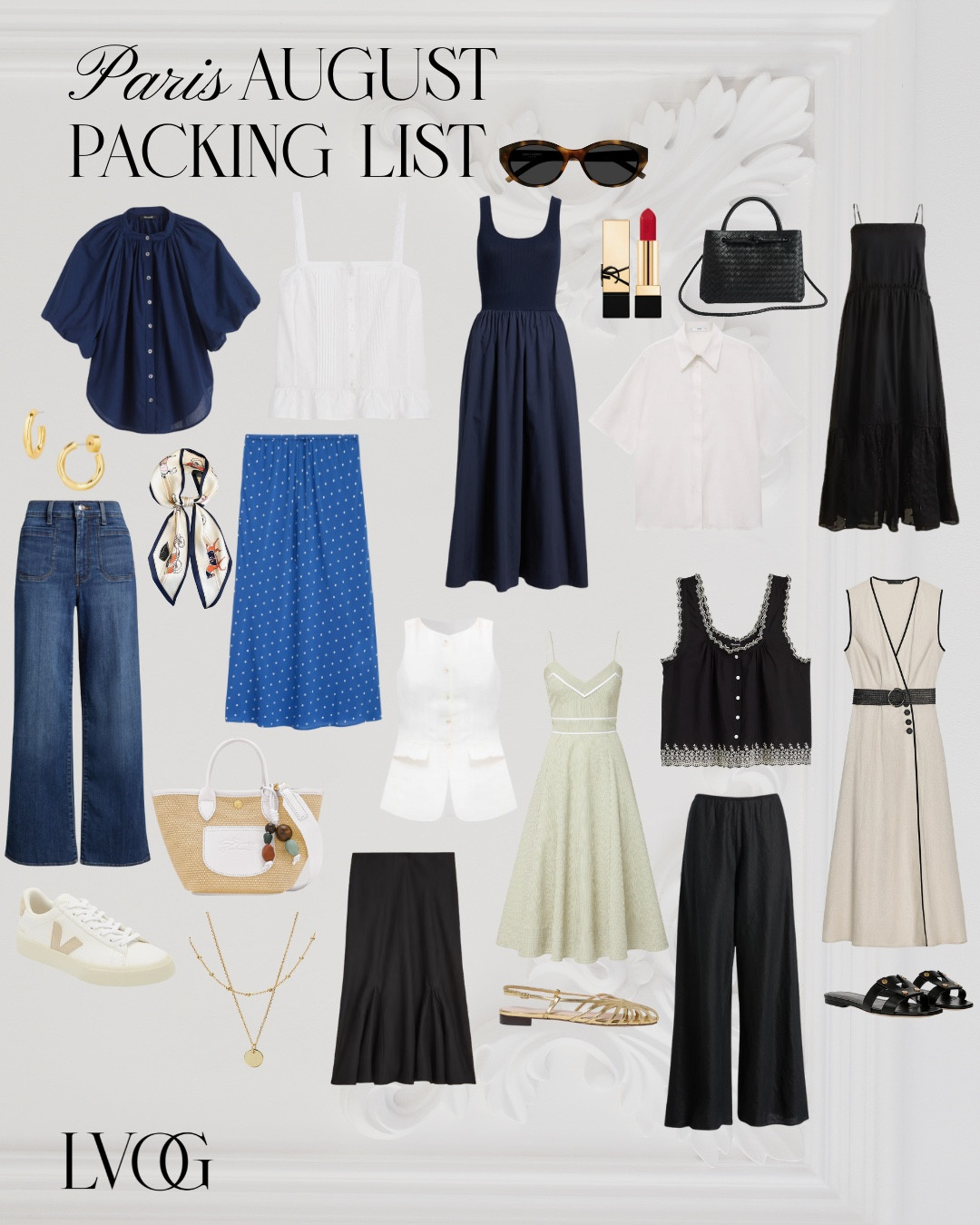 What to pack for Paris in August 
Packing list 
Travel Capsule 

#LTKTravel #LTKOver40 #LTKStyleTip