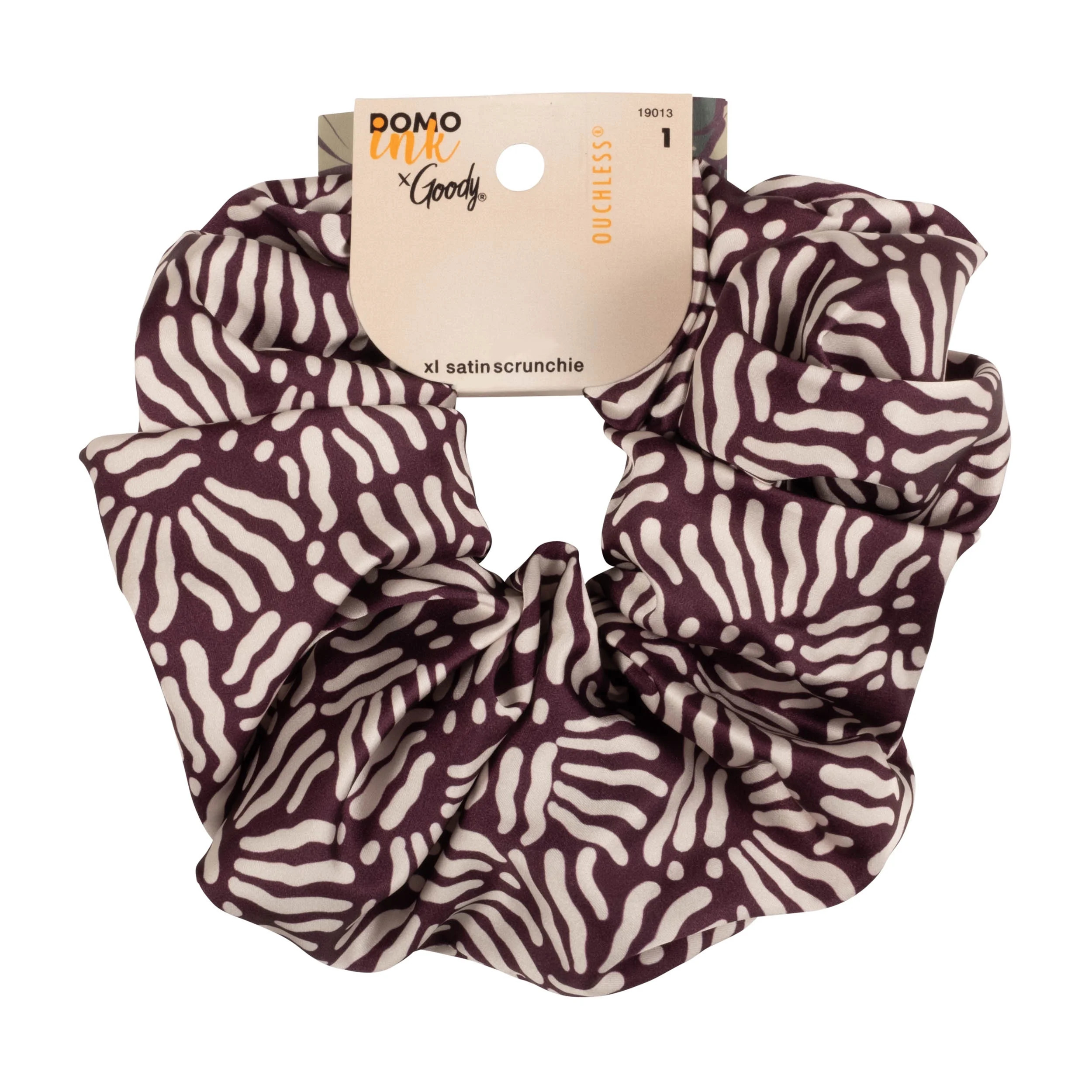 Goody Tru X DomoINK Overnight XL Hair Scrunchie, Printed Satin Hair Tie Prevents Frizz, 1 Ct | Walmart (US)