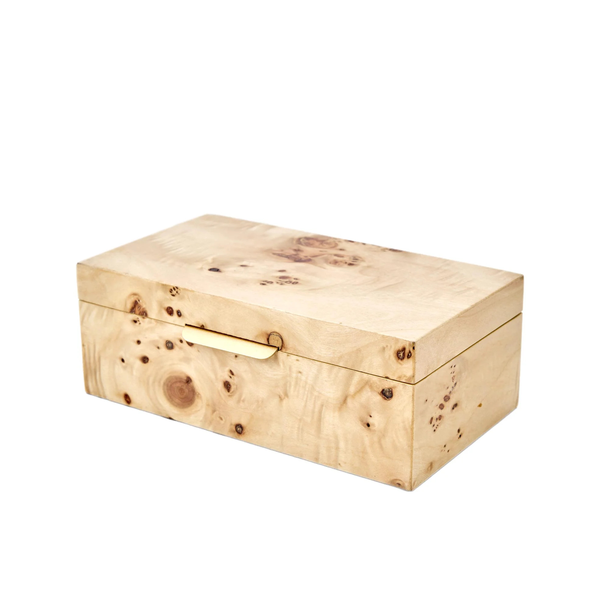 Beautiful by Drew Burl Wood Tabletop Storage Box, Decorative Jewelry Organizer with Lid, Natural ... | Walmart (US)