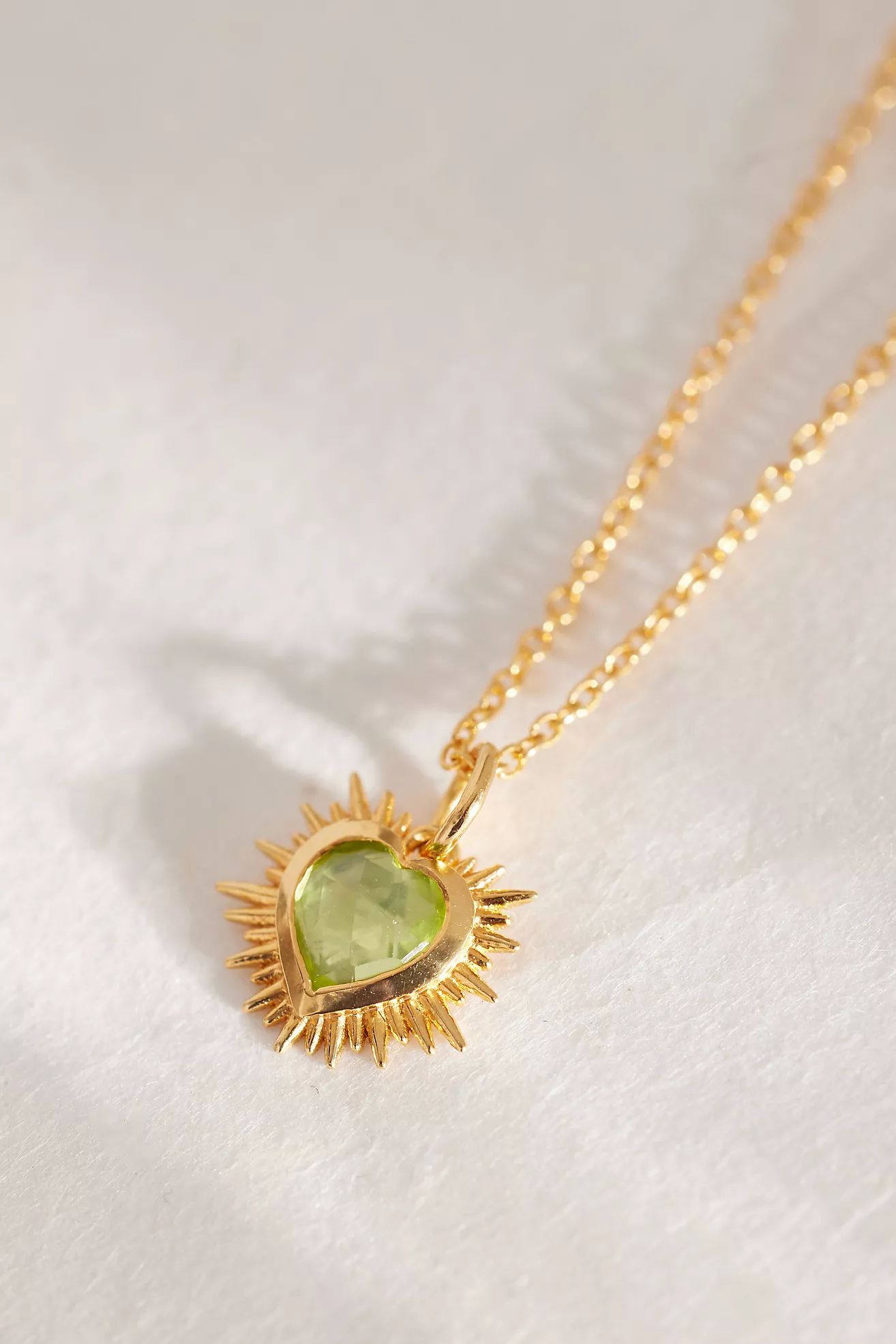 Rachel Jackson Gold-Plated Electric Love August Birthstone Peridot Necklace | Anthropologie (UK)