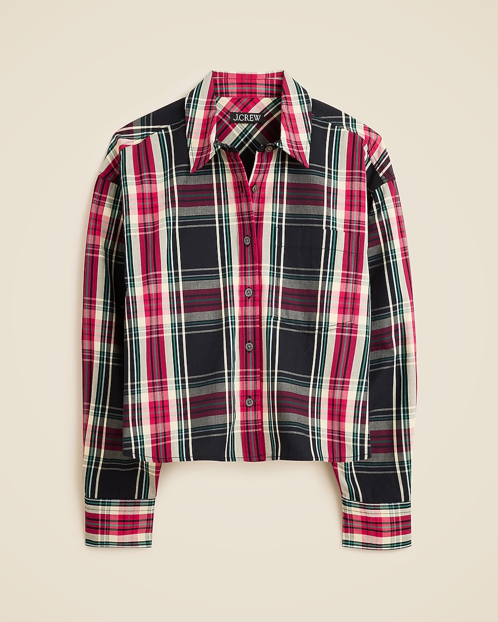 Étienne cropped shirt in Stewart tartan cotton poplin | J. Crew US