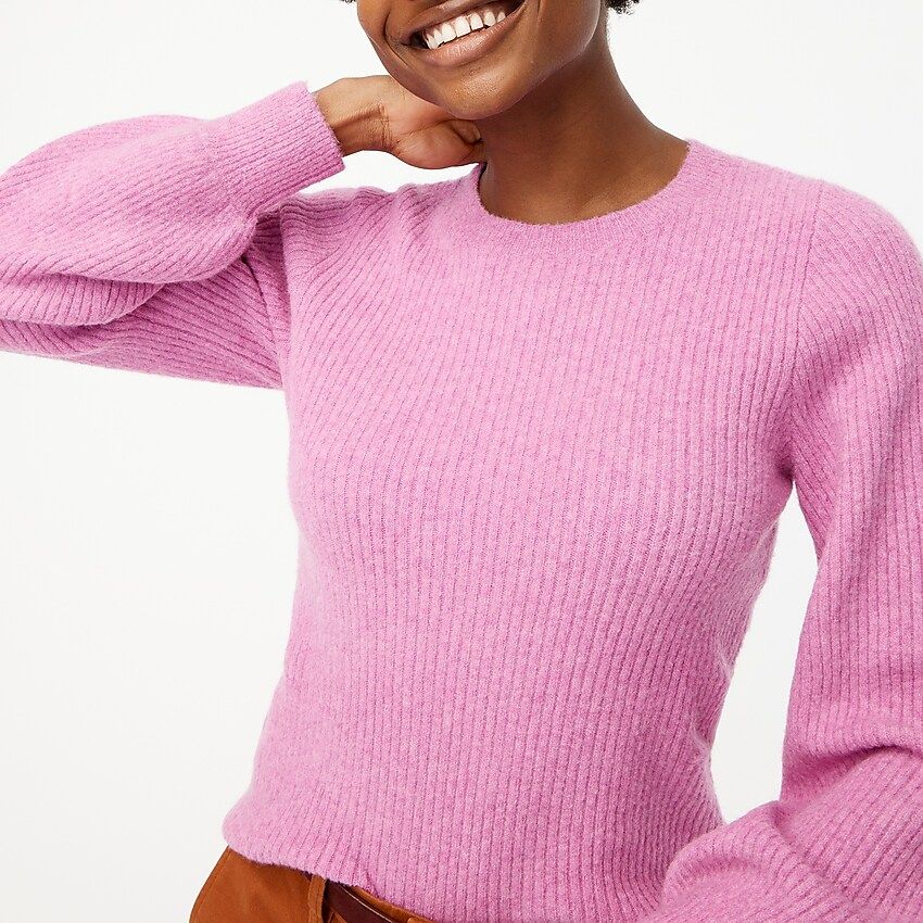 Factory: Ribbed puff-sleeve sweater in extra-soft yarn for women | J.Crew Factory