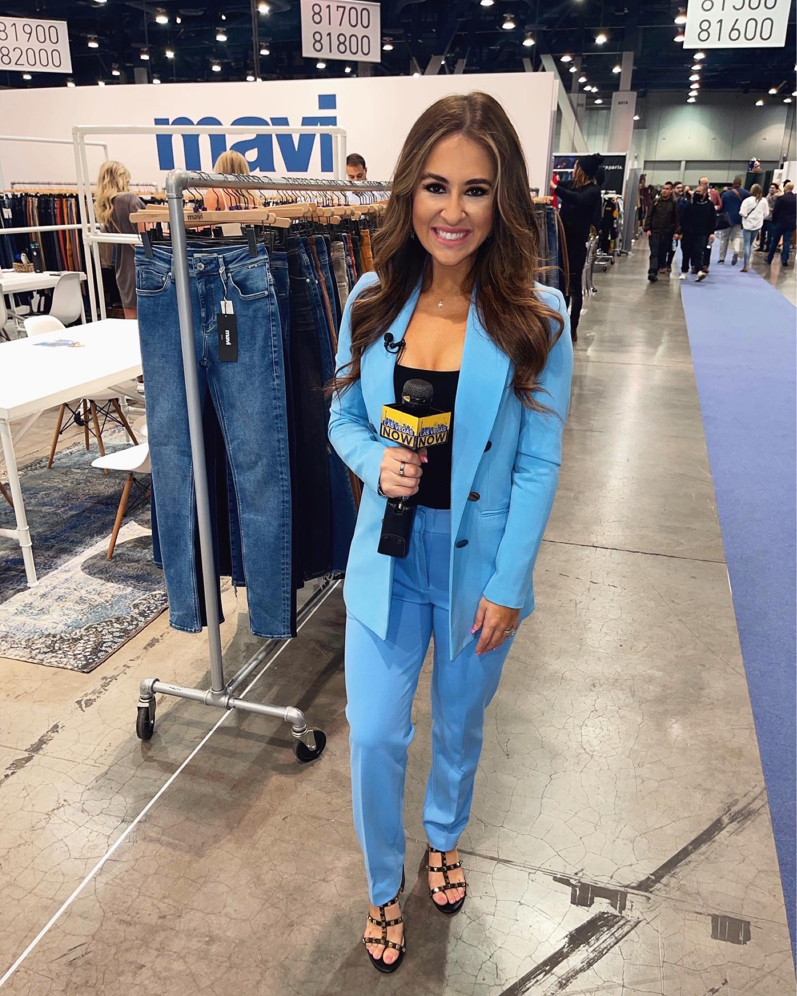 INC blue power suit 