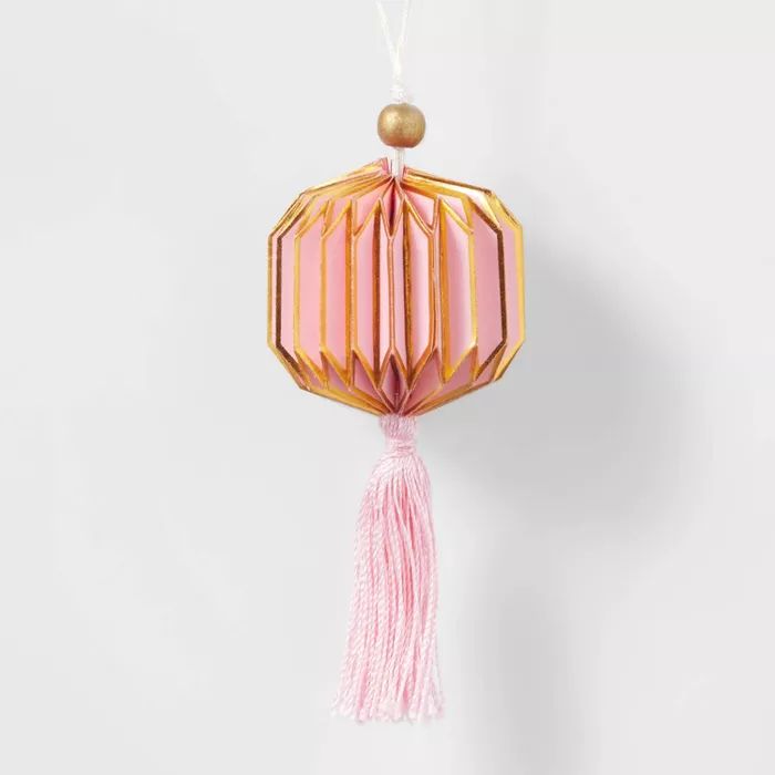 Paper Lantern with Tassel Christmas Tree Ornament Pink - Wondershop&#8482; | Target