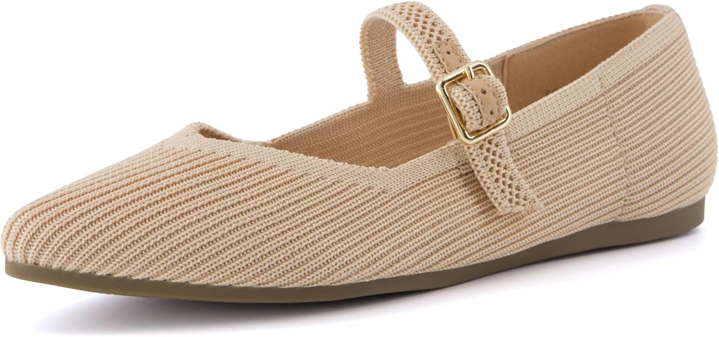 CUSHIONAIRE Women's Sonnet Mary Jane Knit Flat with +Memory Foam, Wide Widths Available | Amazon (US)