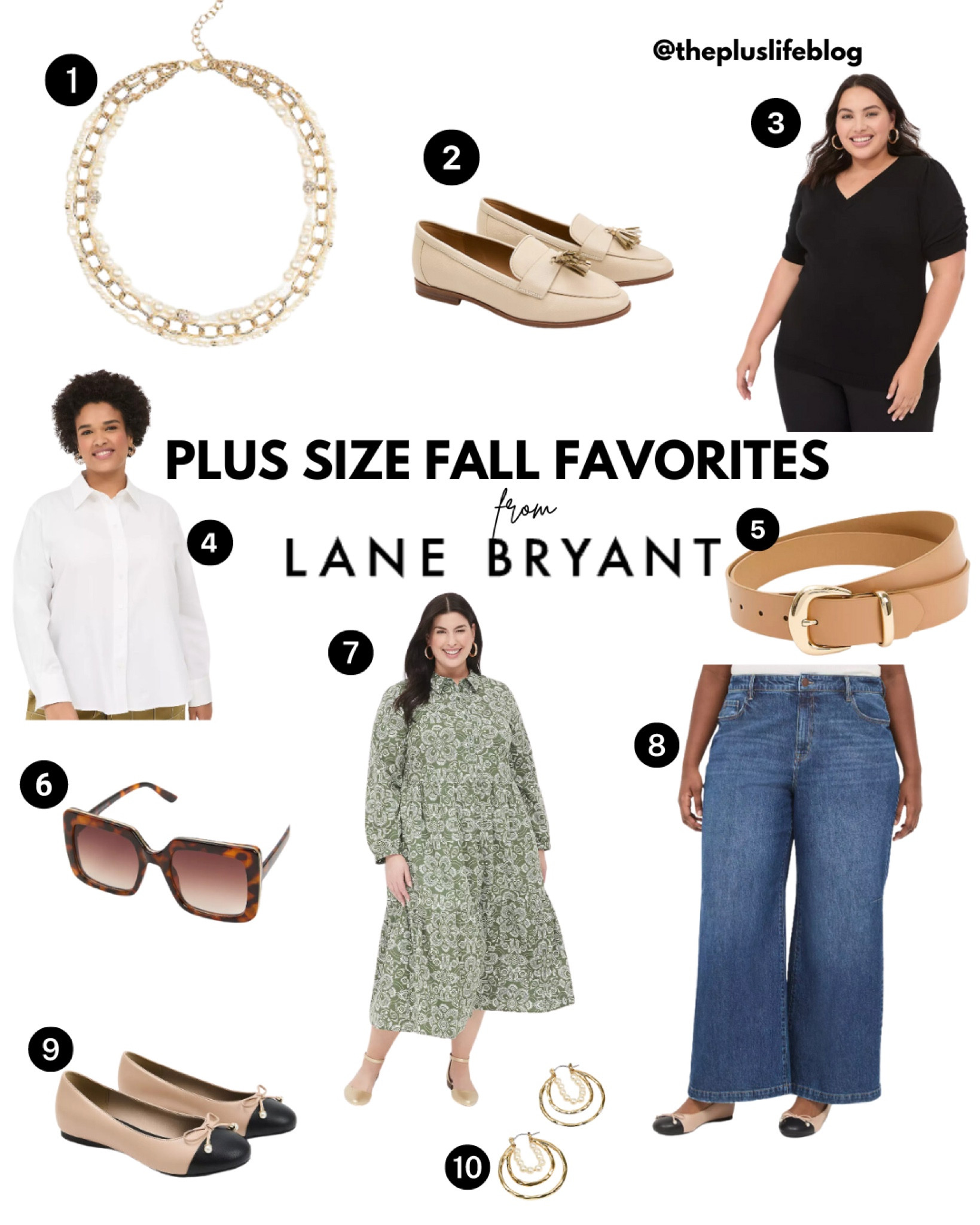 #LaneBryantPartner The latest collection from Lane Bryant has me counting down the days until Fall! I snagged some PERFECT transition pieces that will take us from the end of Summer all the way to pumpkin spice season. The wide leg jeans will be a wardrobe staple year-round and come in four different lengths for the perfect fit! The dress is the star of the show & is the perfect easy outfit when you want to throw something on and go while looking great. Don’t skip the accessories! They have great jewelry, sunglasses, and wide width shoes too! 

#LaneBryant @LaneBryant

#LTKfindsunder100 #LTKSeasonal #LTKplussize