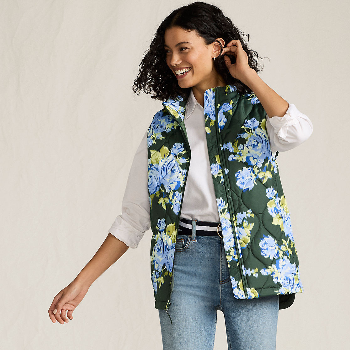 Women's Print FeatherFree Quilted Insulated Vest | Lands' End (US)