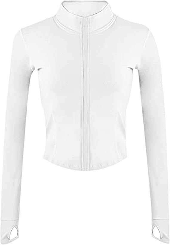 Yeokou Womens Active Zip Up Running Workout Cropped Bbl Athletic Jacket Lightweight Slim Fit Yoga... | Amazon (US)