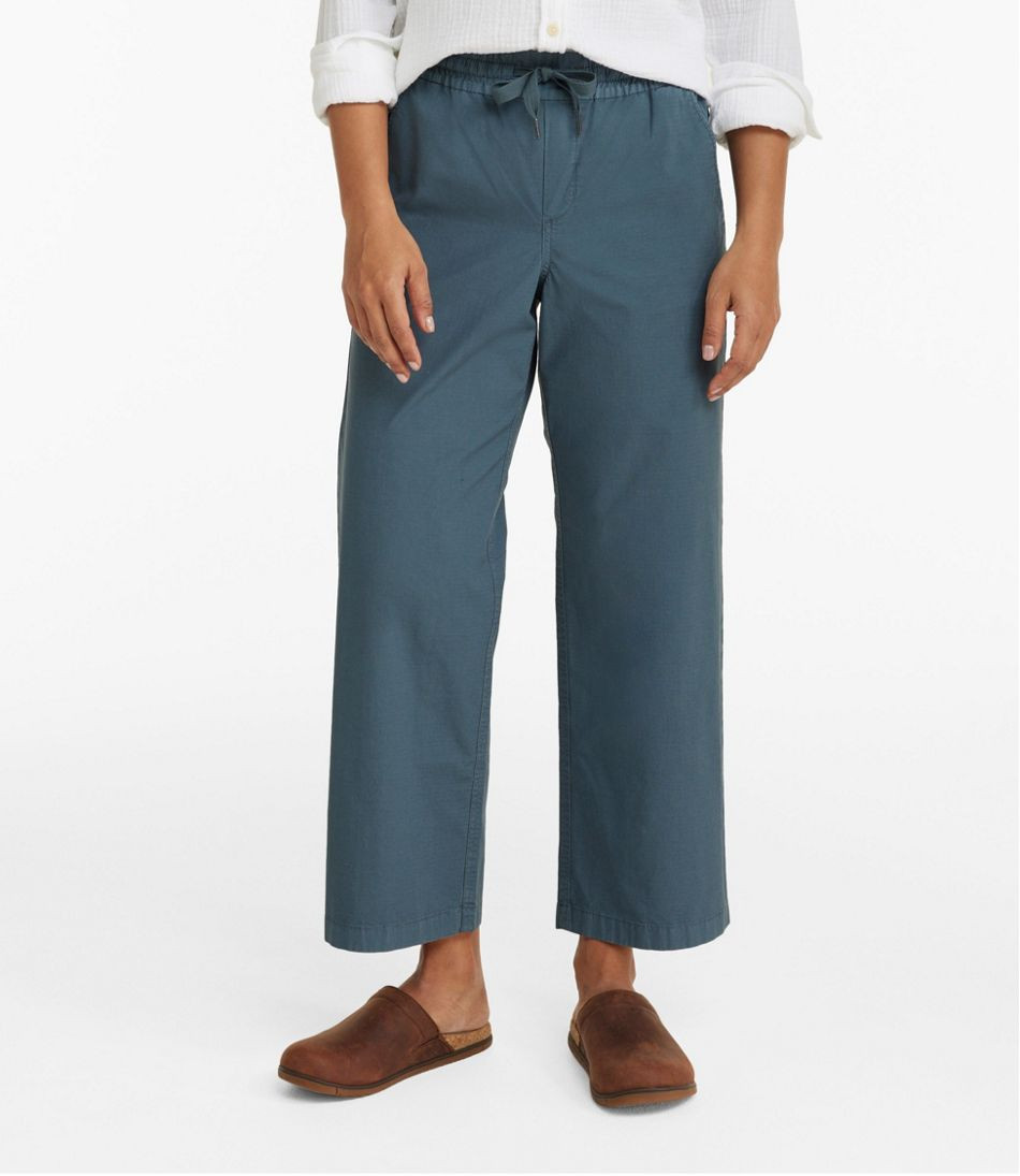 Women's Stretch Ripstop Pull-On Pants, Wide-Leg Ankle | L.L. Bean
