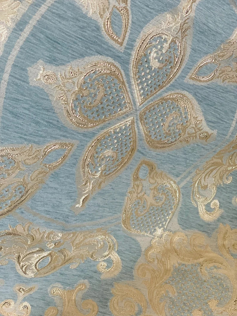 Sofreh Aghd Two Tone Metallic Damask Chenille Square Cloth | Etsy | Etsy (US)