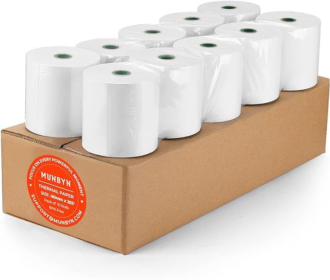 MUNBYN Thermal Paper 3 1/8 x 230ft, 10 Rolls Receipt Paper Work for Star Micronics TSP100 TSP143 Eps | Amazon (US)