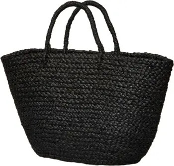 Braided Raffia Day Bag Black | Nordstrom