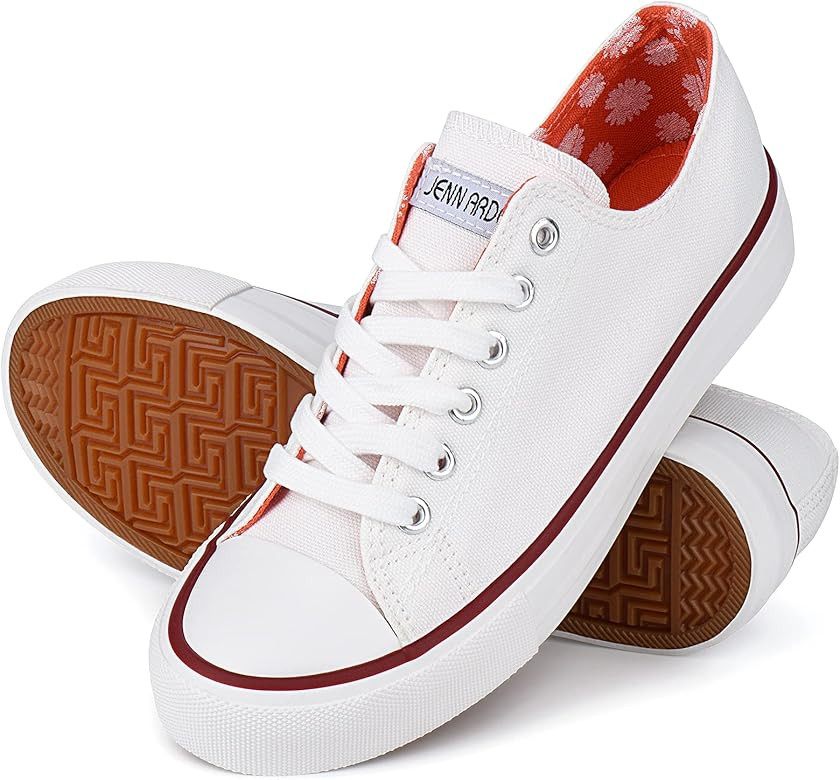 JENN ARDOR Women’s Casual Low Top Fashion Sneakers Flats Slip on Classic Footwear Walking Canva... | Amazon (US)