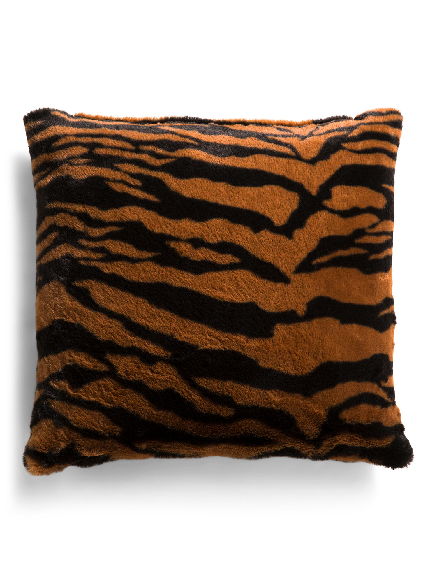 Made In Usa 22x22 Serengeti Faux Tiger Fur Feather Filled Pillow | TJ Maxx