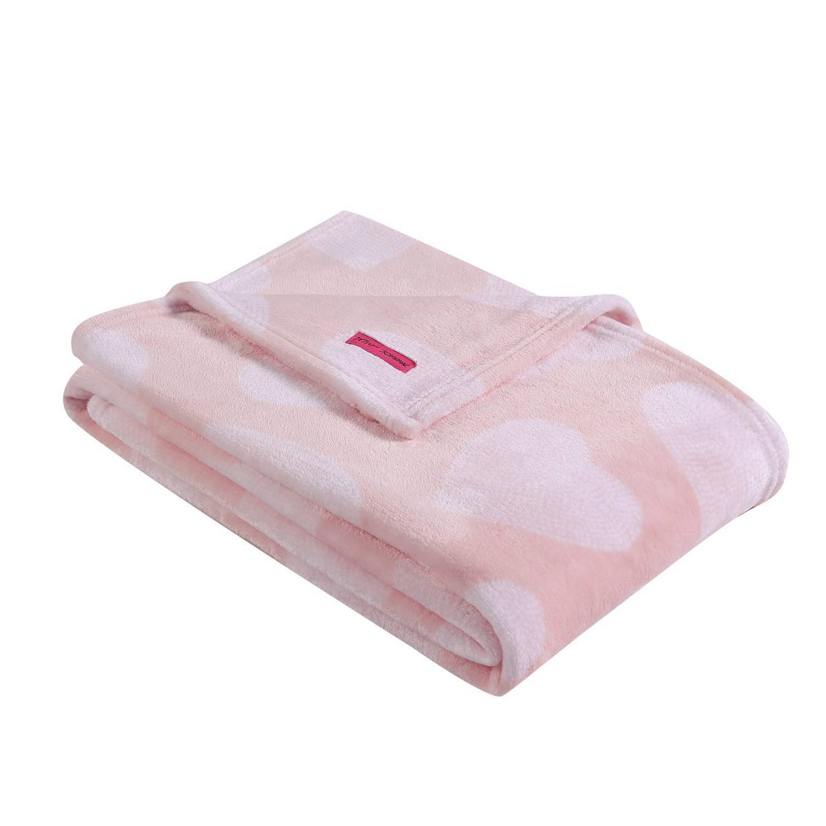 50"x70" Dotted Heart Plush Reversible Throw Blanket Pink - Betseyville | Target