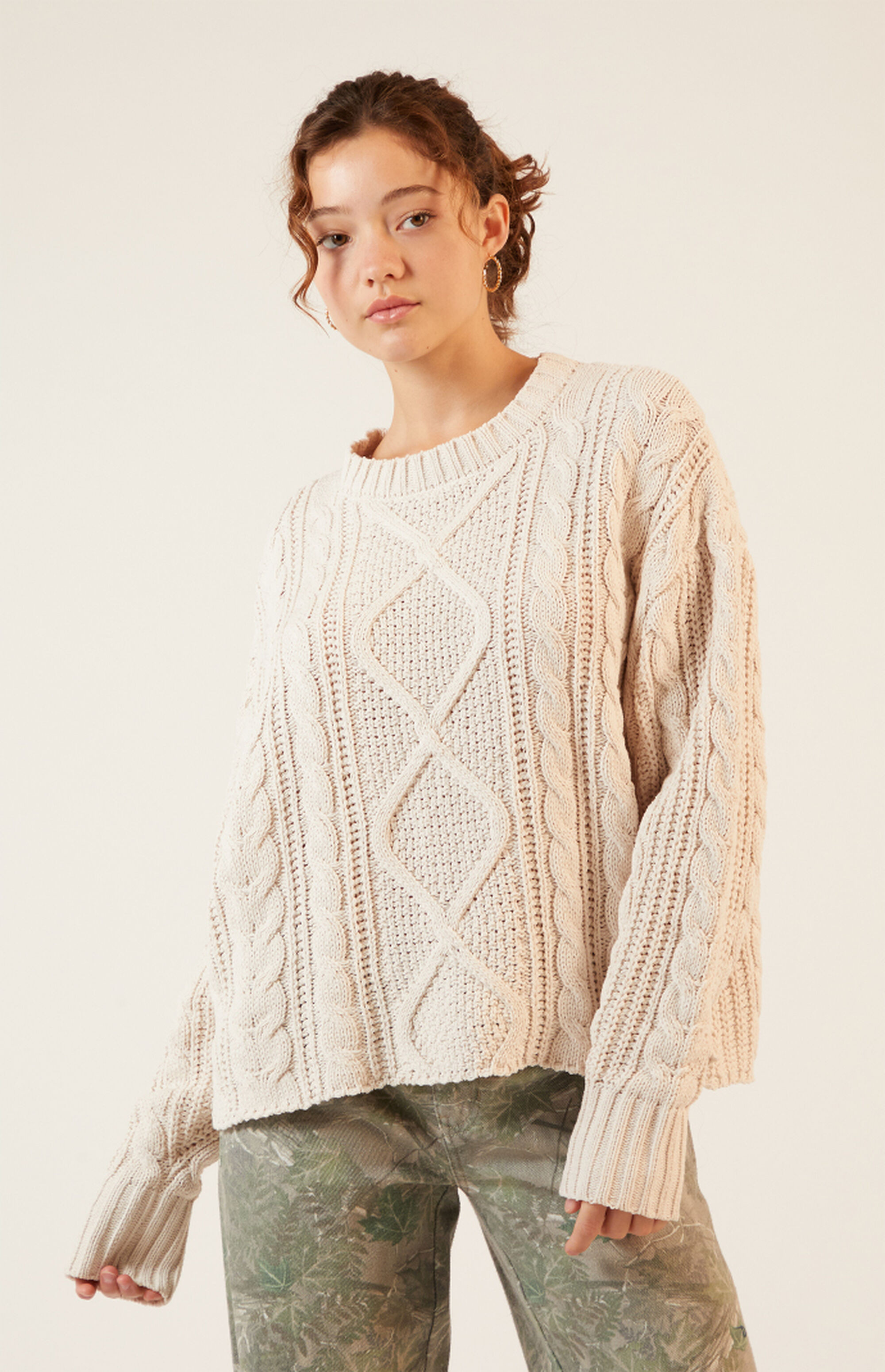 LA Hearts Violet Cable Knit Boxy  Sweater | PacSun