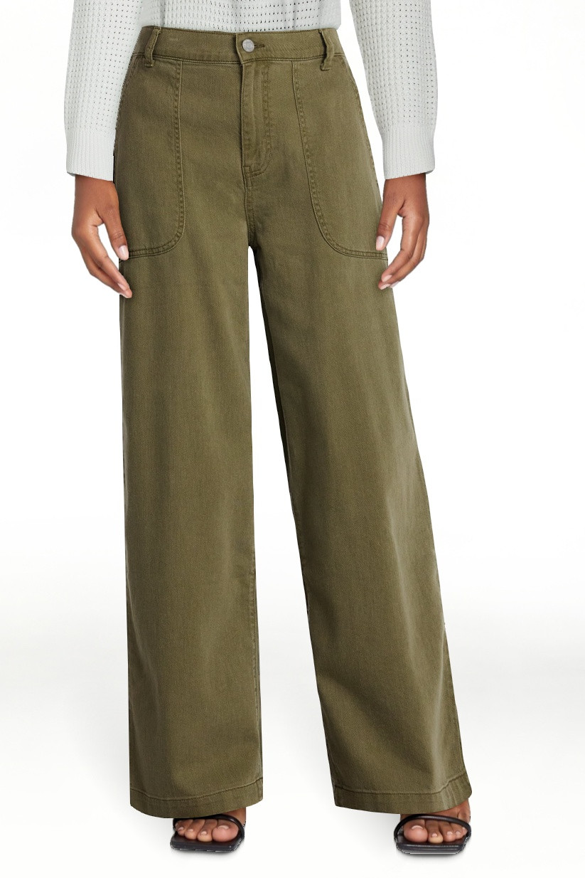 Time and Tru Women's High Rise Draped Utility Jeans, 30" Inseam, Sizes XS-XXXL | Walmart (US)